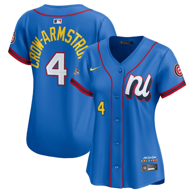 Women's National League #4 Pete Crow-Armstrong Blue 2025 All-Star Edition Limited Stitched Baseball Jersey(Run Small)